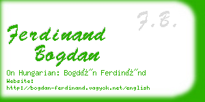 ferdinand bogdan business card